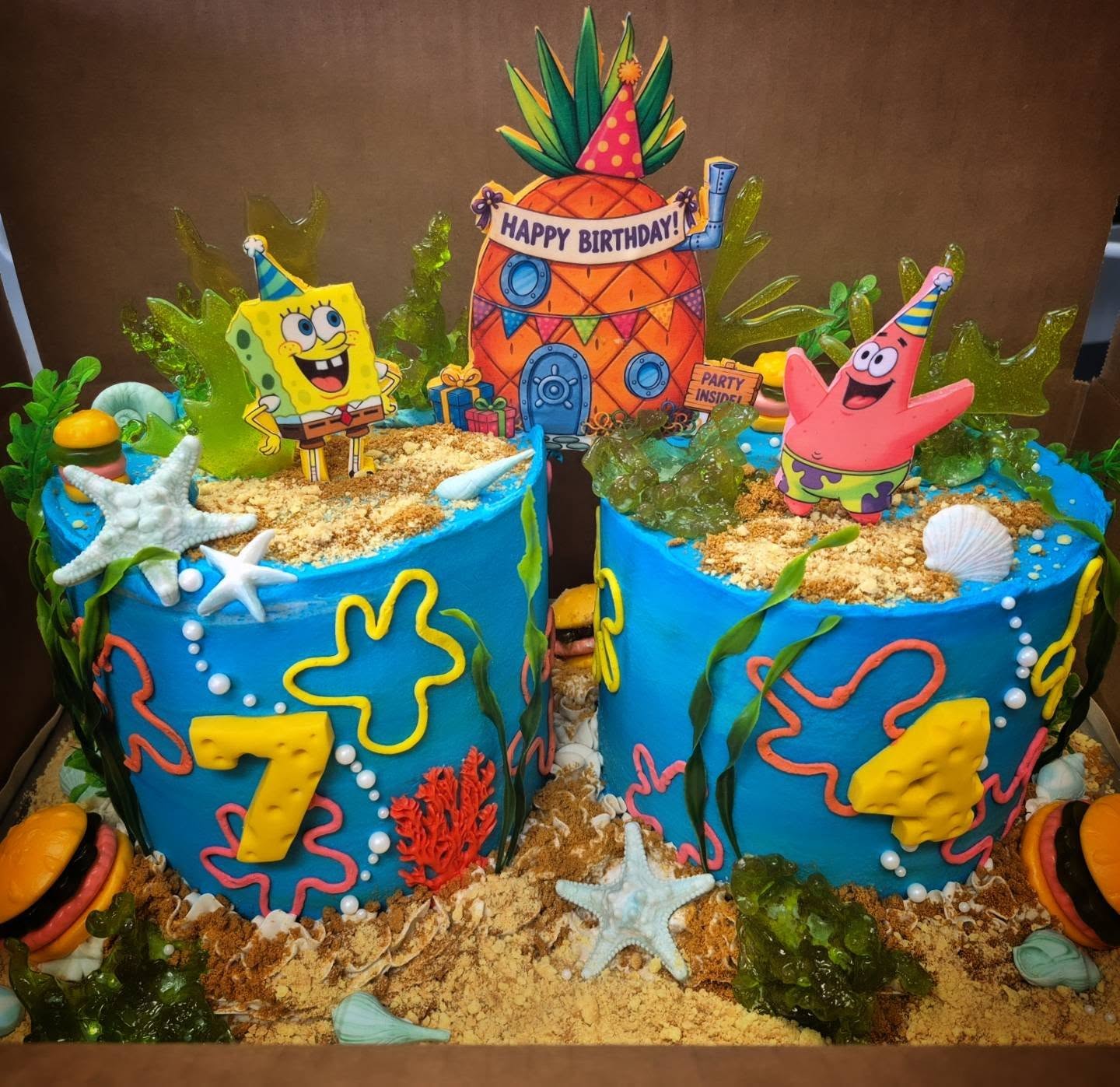 SpongeBob themed birthday cake by Cake Me to Paradise